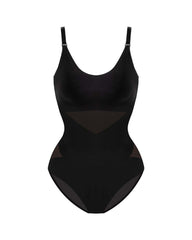 Criss-Cross Mesh Panel Sculpting Bodysuit