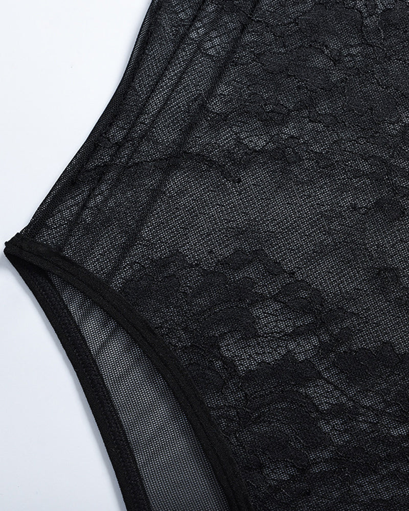 Lace See-through Underwire Shaping Bodysuit Lingerie