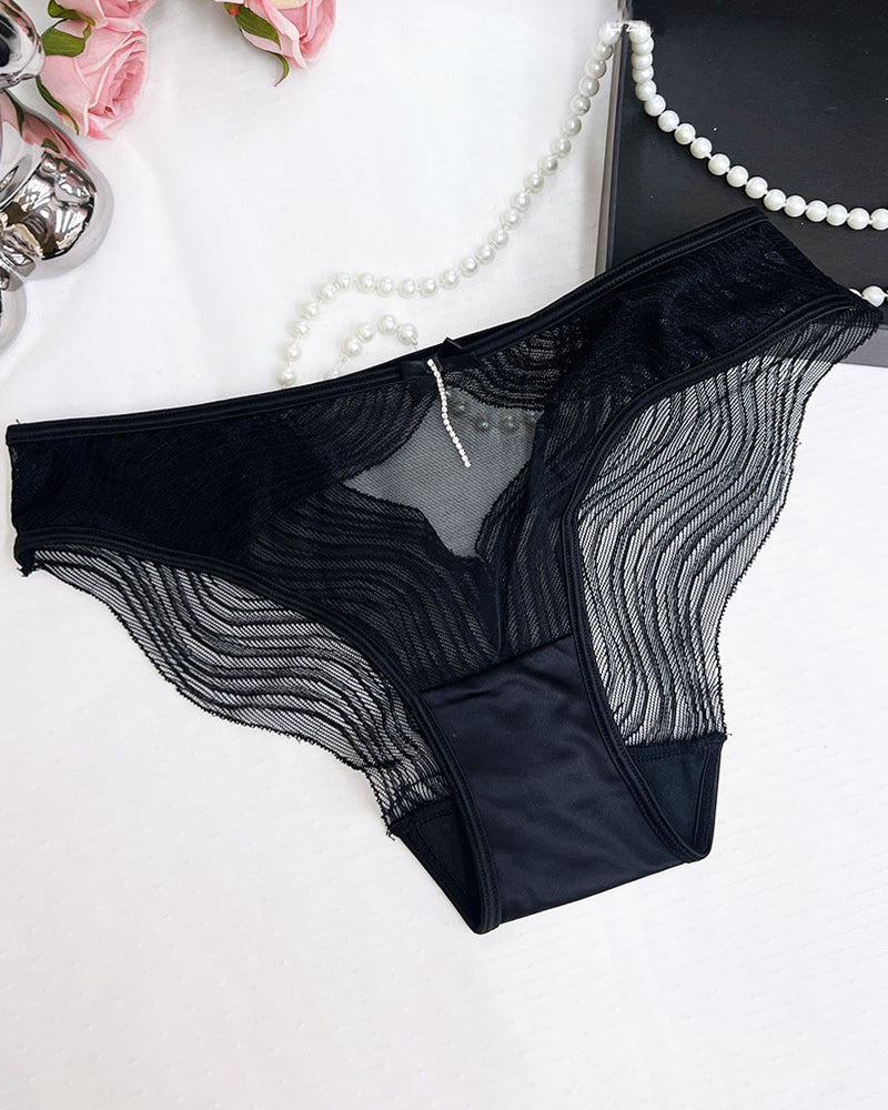 Lace Mesh Sheer Cutout Panties