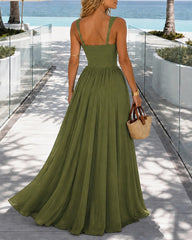 Women's Tight-fitting Corset Sleeveless Long Dress