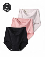Multi-pack Plus Size High Waist Cotton Ribbed Briefs