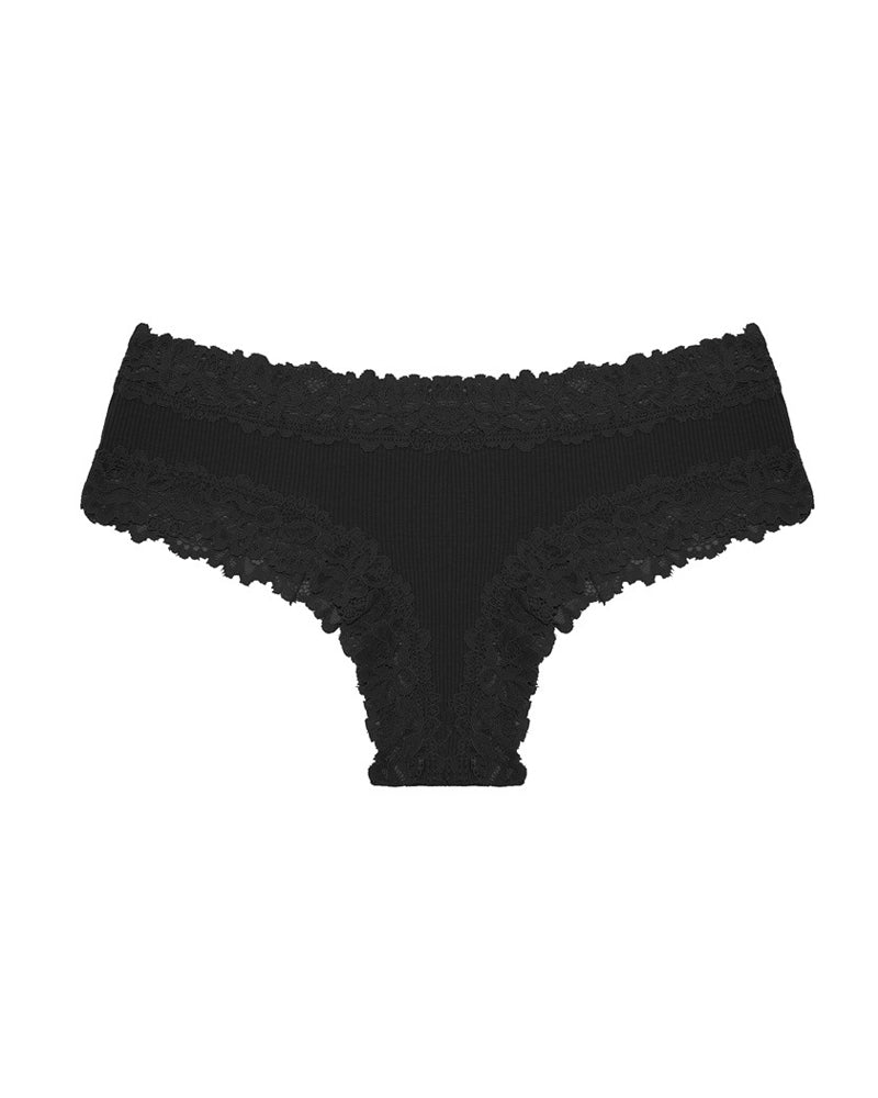 Comfortable Mid-Rise Lace-Trimmed Cotton Crotch Briefs