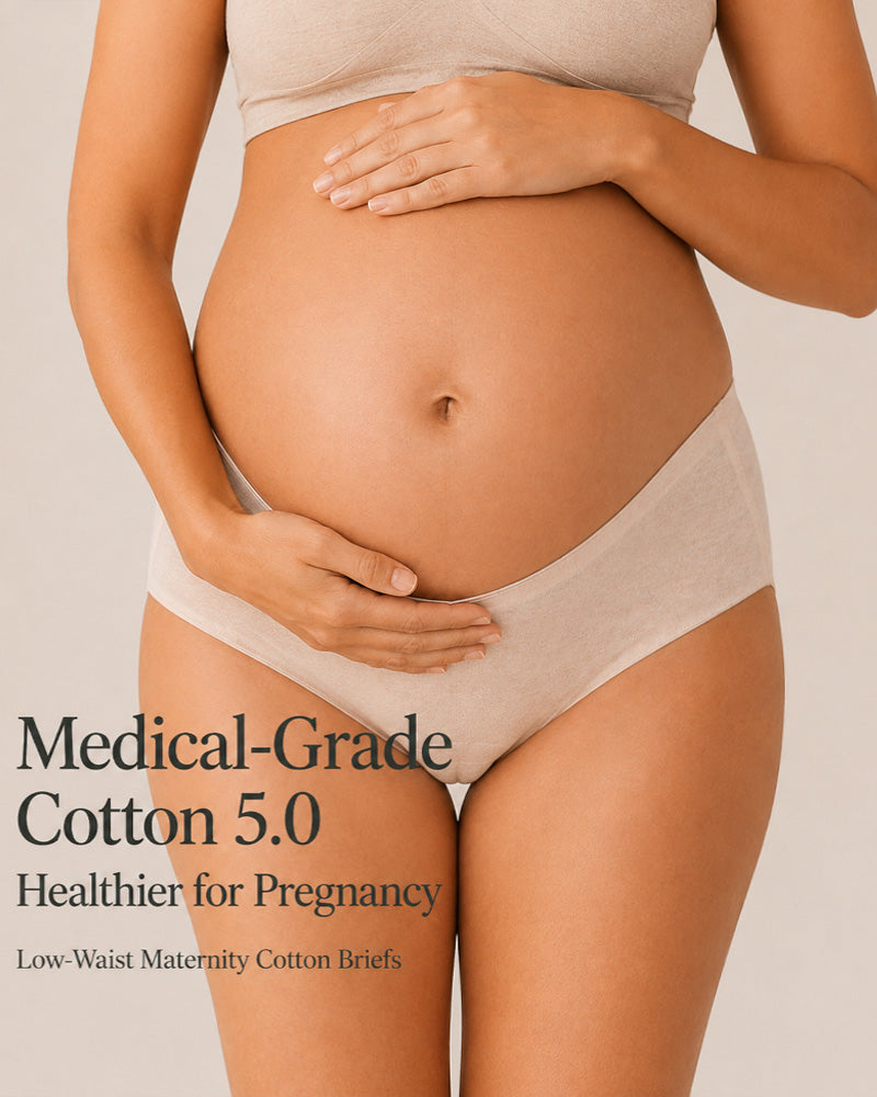 Multi-Pack Seamless Pure Cotton Low Waist V-Shaped Maternity Antibacterial Briefs