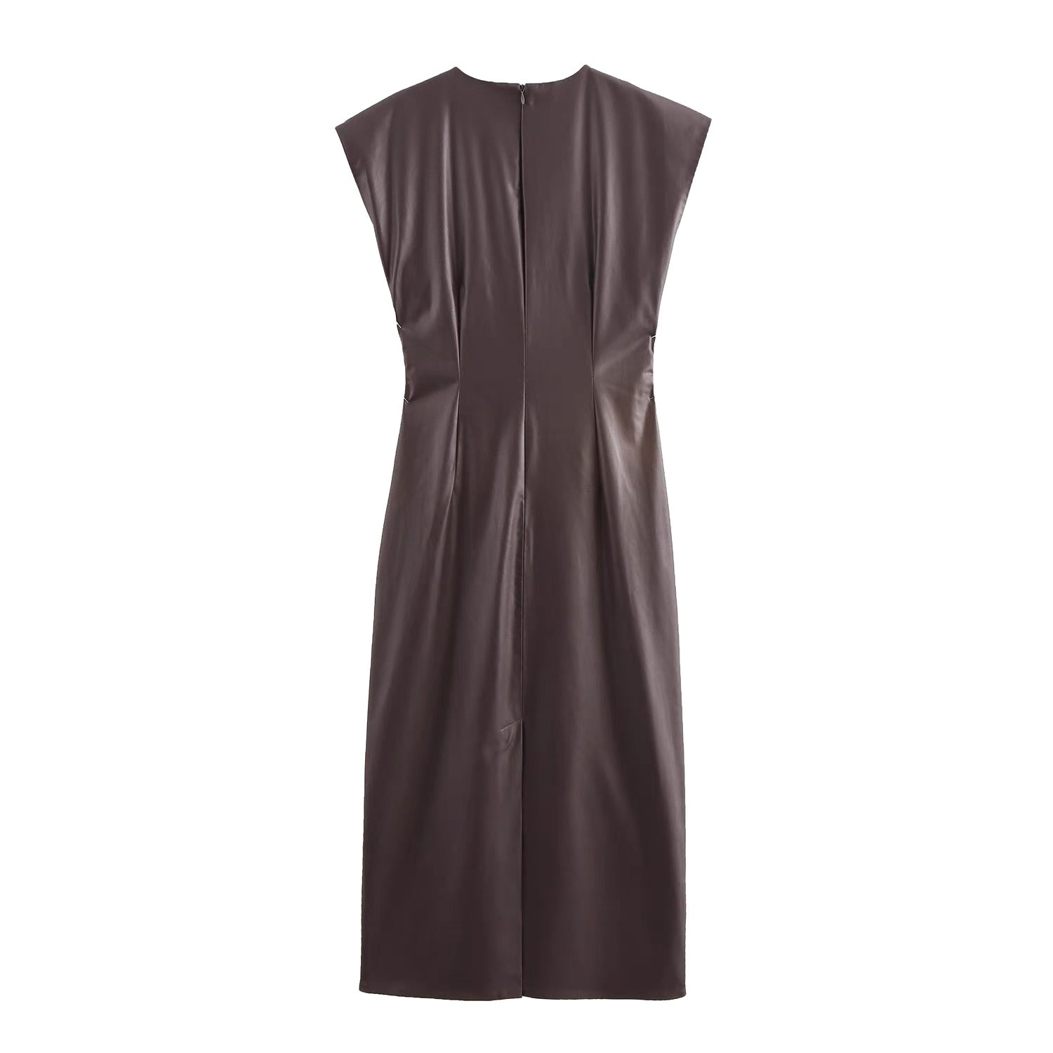 Faux Leather Knotted Dress