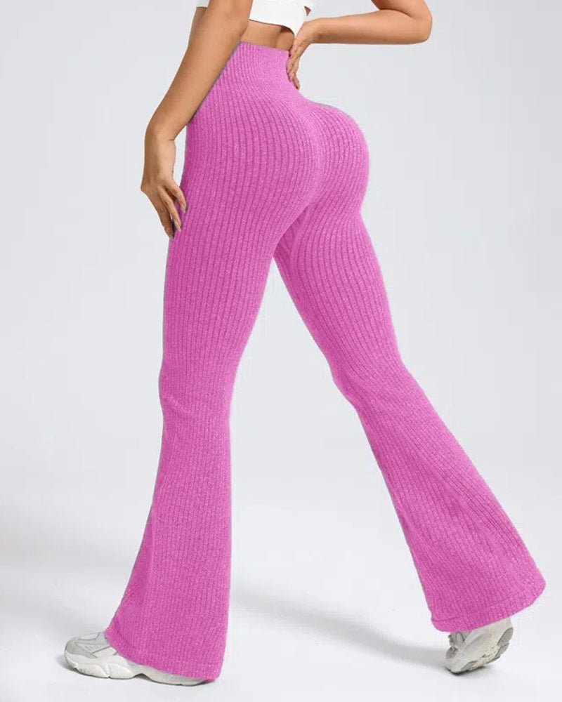 Women's Casual High-Waisted Comfortable Breathable Sports Yoga Tight Flare Pants