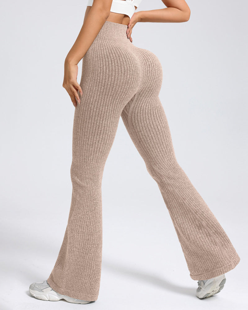 Women's Casual High-Waisted Comfortable Breathable Sports Yoga Tight Flare Pants